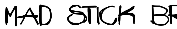 Mad Stick Brush font preview